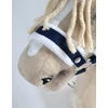Super Hobby Horse Hobio arklio kantaras su balta pūkuota apdaila ir pavadžiu