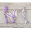 Super Hobby Horse Hobio žirgo kantaras A3 su baltais pūkais ir pavadžiu (balta/violetinė)
