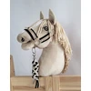 Super Hobby Horse Hobio žirgo kantaras A3 su juoda pūkuota apdaila ir pavadžiu