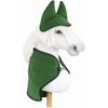 Super Hobby Horse hobby horse žirgui rinkinys: žalia vilnonė antklodė ir ausinės