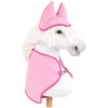 Super Hobby Horse Rinkinys hobby horse : šviesiai rožinis pledas ir ausinukai