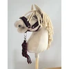 Super Hobby Horse Hobio žirgo kantaras su juoda kailine apdaila ir pavadžiu