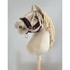 Super Hobby Horse Hobio žirgo kantaras su juoda kailine apdaila ir pavadžiu