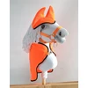 Super Hobby Horse Hobby Horse rinkinys A4 ir A5: flisinis apklotas ir ausinukai neoninės oranžinės spalvos