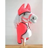 Super Hobby Horse Rožinis Hobby Horse rinkinys su fleece gūnia ir ausinėmis