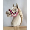 Super Hobby Horse Reguliuojamas kantaras hobi arkliukui – tamsiai rožinis su juoda pūkuota apdaila