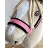Super Hobby Horse Reguliuojamas kantaras hobi arkliukui A3 – rožinis su juoda pūkine apdaila