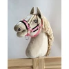 Super Hobby Horse Reguliuojamas kantaras hobi arkliukui A3 – rožinis su juoda pūkine apdaila