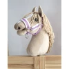 Super Hobby Horse Reguliuojamas kantaras hobi arkliukui A3 – violetinis su balta pūkine apdaila