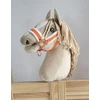 Super Hobby Horse Reguliuojamas kantaras hobi arkliukui – oranžinis su balta pūkine apdaila