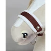 Super Hobby Horse Reguliuojamas kantaras hobi arkliukui rudas su balta pūkuota apdaila