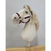 Super Hobby Horse Reguliuojamas kantaras hobi arkliukui rudas su balta pūkuota apdaila