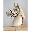 Super Hobby Horse Reguliuojamas kantaras hobi arkliukui A3 – juodas su balta pūkine apdaila