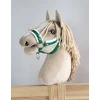 Super Hobby Horse Reguliuojamas kantaras hobi arkliukui A3 – žalias su balta pūkine apdaila