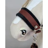 Super Hobby Horse Reguliuojamas kantaras hobi arkliukui rudas su juoda pūkuota apdaila