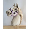 Super Hobby Horse Reguliuojamas kantaras hobi arkliukui – violetinis su juoda pūkine apdaila
