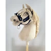 Super Hobby Horse Reguliuojamas kantaras hobi arkliukui – tamsiai mėlynas su juoda pūkine apdaila