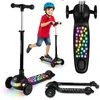 Ricokids Glowi juodas vaikiškas triračio balansinis paspirtukas su LED