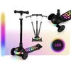 Ricokids Glowi juodas vaikiškas triračio balansinis paspirtukas su LED