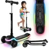 Ricokids Leddi vaikiškas juodas triračio balansinis paspirtukas su LED apšvietimu