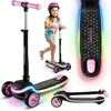 Ricokids Leddi vaikiškas triračio balansinis paspirtukas juodas-rožinis su LED apšvietimu