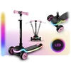 Ricokids Leddi vaikiškas triračio balansinis paspirtukas juodas-rožinis su LED apšvietimu