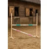 Šuolių kliūtis hobby horsing 160×120 cm su dviem kartelėmis mentos ir šviesiai rožinė