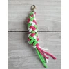 Super Hobby Horse Pavadėlis hobi arkliukui, dvigubas, tamsiai rožinis/šviesiai žalias/baltas