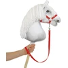 Super Hobby Horse Hobby horsingo pavadėlis iš juostinio diržo – raudonas