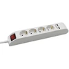 Ilgintuvas 4-vietis V-TAC, 2 usb jungtys, baltos spalvos, šviečiantis įjungimo mygtukas