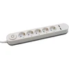 Ilgintuvas 5-vietis V-TAC, 2 usb jungtys, baltos spalvos, šviečiantis įjungimo mygtukas