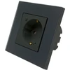V-tac Kištukinis lizdas WIFI, juodo stiklo apdaila, suderinamas su AMAZON ALEXA ir GOOGLE HOME