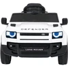 Vaikiškas Land Rover Defender baltas elektromobilis 12V