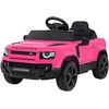 Vaikiškas Land Rover Defender rožinis elektromobilis 12V
