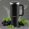 Vakuuminis termosas-puodelis su šiaudelių rinkiniu 1180 ml Berdsen juodas