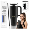 Vakuuminis termosas-puodelis su šiaudelių rinkiniu 1180 ml Berdsen juodas