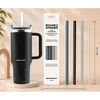 Vakuuminis termosas-puodelis su šiaudelių rinkiniu 1180 ml Berdsen juodas