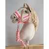 Super Hobby Horse Pavadėlis hobi arkliukui – neoninės rožinės ir baltos spalvos