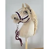 Super Hobby Horse Pavadėlis hobi arkliukui, dviguba virvė, baltai slyvinis