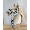 Super Hobby Horse Pavadėlis hobi arkliukui, juoda-šviesiai mėlyna virvė