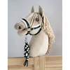 Super Hobby Horse Pavadėlis hobi arkliukui, dviguba virvė, balta/žalia