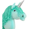 Super Hobby Horse Hobby Horse vienaragis ant lazdos mėtų spalvos su sidabriniu ragu