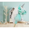 Super Hobby Horse Hobby Horse vienaragis ant lazdos mėtinės spalvos su balta karčiene