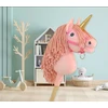 Super Hobby Horse Vienaragis ant lazdos Hobby Horse rožinis su auksiniu ragu