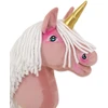 Super Hobby Horse Vienaragis Hobby Horse lazdoje pastelinės rožinės spalvos su balta karčiais A4