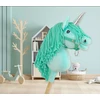 Super Hobby Horse Hobby Horse vienaragis ant lazdos mėtų spalvos su sidabriniu ragu