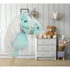 Super Hobby Horse Hobby Horse vienaragis ant lazdos mėtinės spalvos su balta karčiene