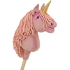 Super Hobby Horse Vienaragis ant lazdos Hobby Horse pastelinės rožinės spalvos A4