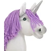 Super Hobby Horse Vienaragis ant lazdos su violetine karčiais ir sidabriniu ragu Hobby Horse