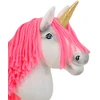 Super Hobby Horse Hobby Horse vienaragis ant lazdos su rožine karčiene ir auksiniu ragu